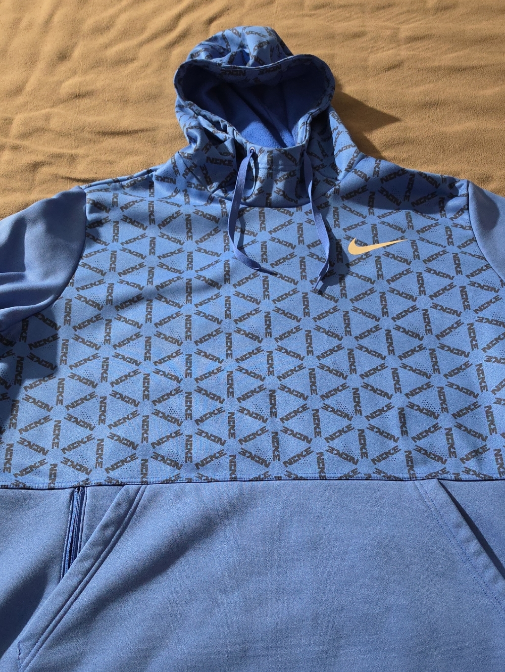 Nike Blue All-Over Logo Pullover Hoodie